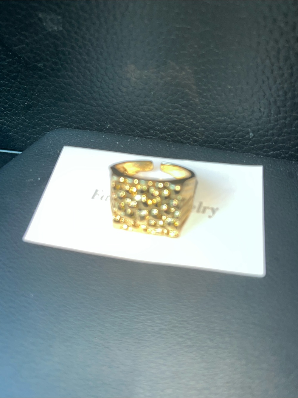 Goldsign Gold Square Cluster Ring size 9